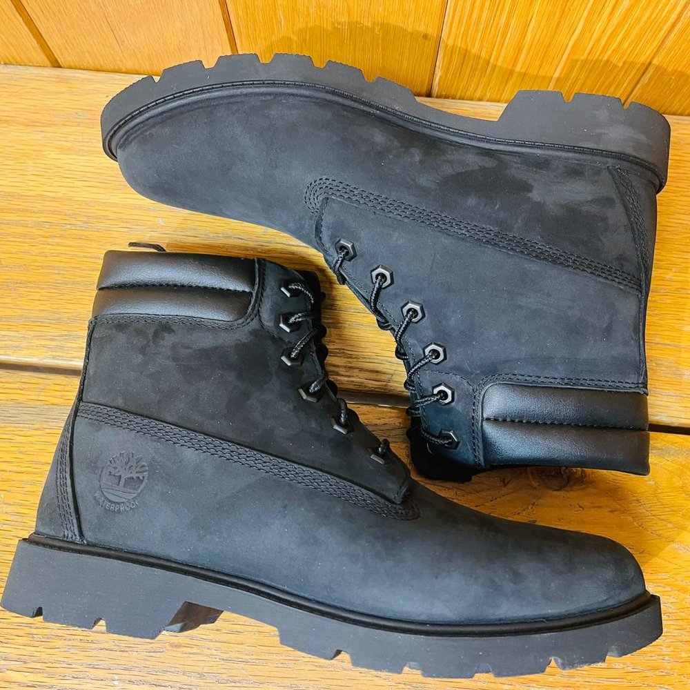 TIMBERLAND WOMEN'S LINDEN WOODS 6-INCH WATERPROOF BOOTS BLACK NUBUCK A156S